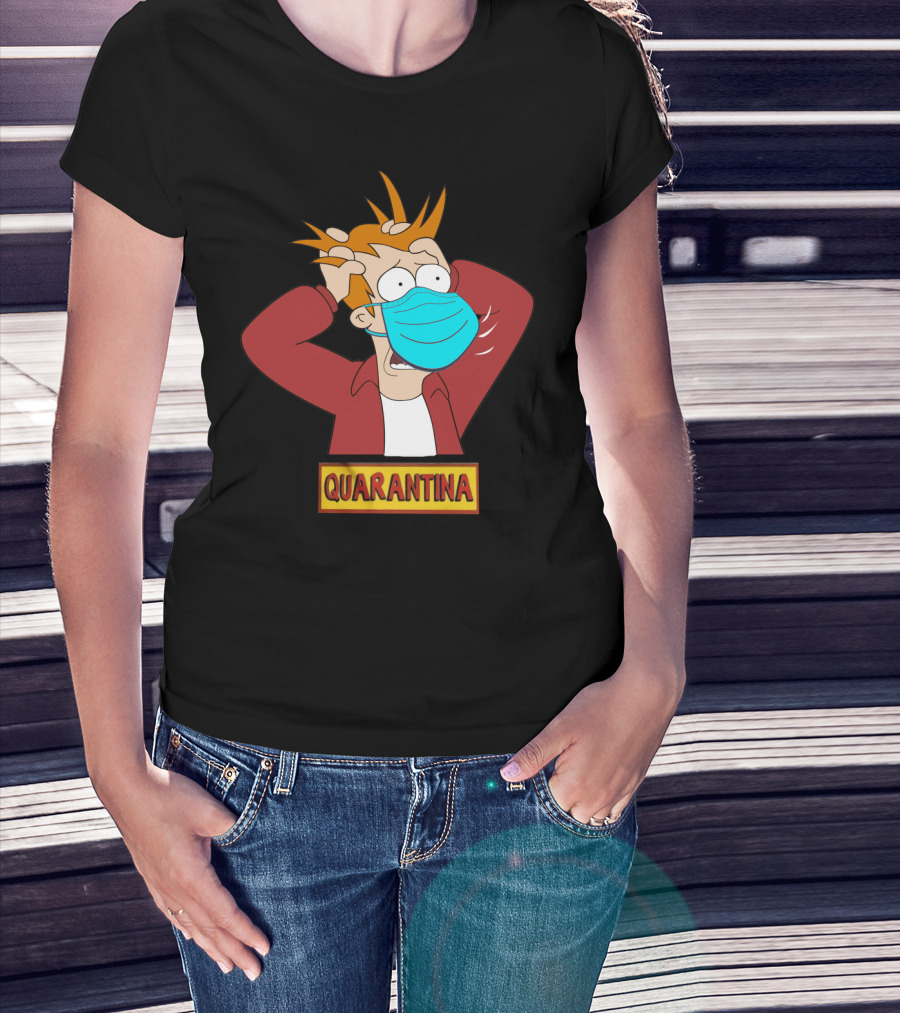 Futurama Quarantina Face Mask Panic T-Shirt