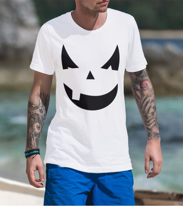 Halloween Pumpkin Costume Face Icon With Creepy Expression T-Shirt