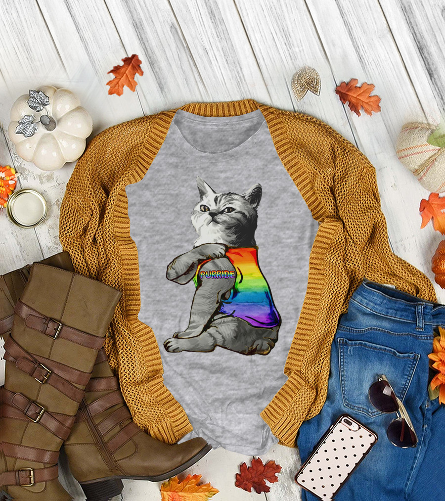 Purride Cat in Rainbow Colors T-Shirt
