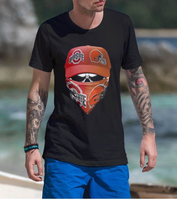 Ohio State Buckeye Browns Fan Gear Hat And Bandana Combo T-Shirt