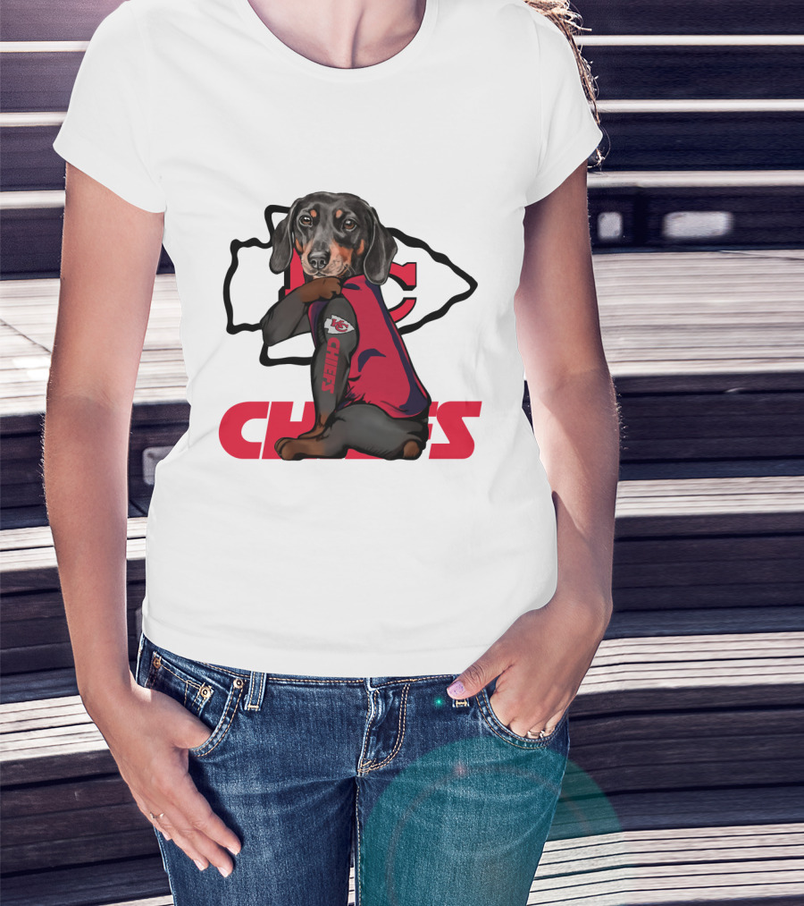 Chiefs Dachshunds Nfl Kansas City Fan Poised Mascot T-Shirt