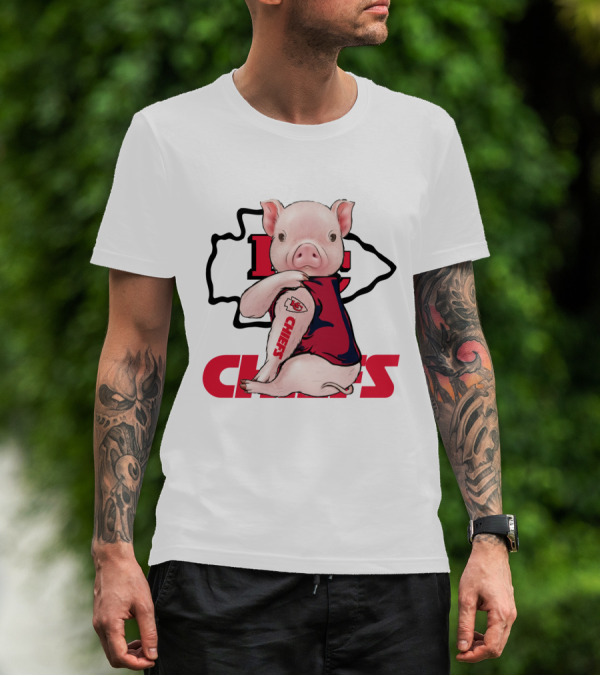 Kansas City Chiefs Pig Drawing T-Shirt