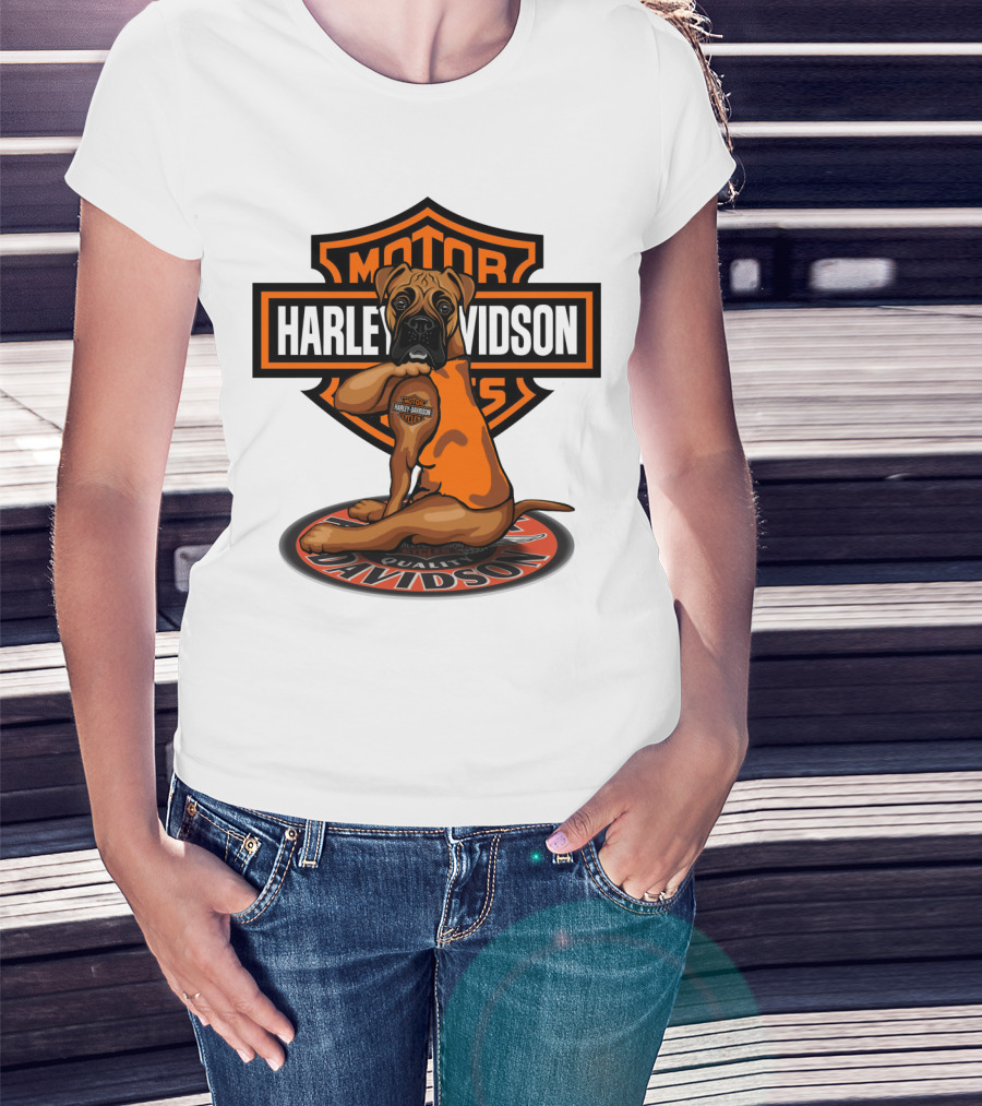 Harley Davidson Motor Cycles Boxer Dog T-Shirt