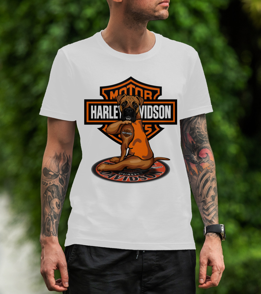 Harley Davidson Motor Cycles Boxer Dog T-Shirt