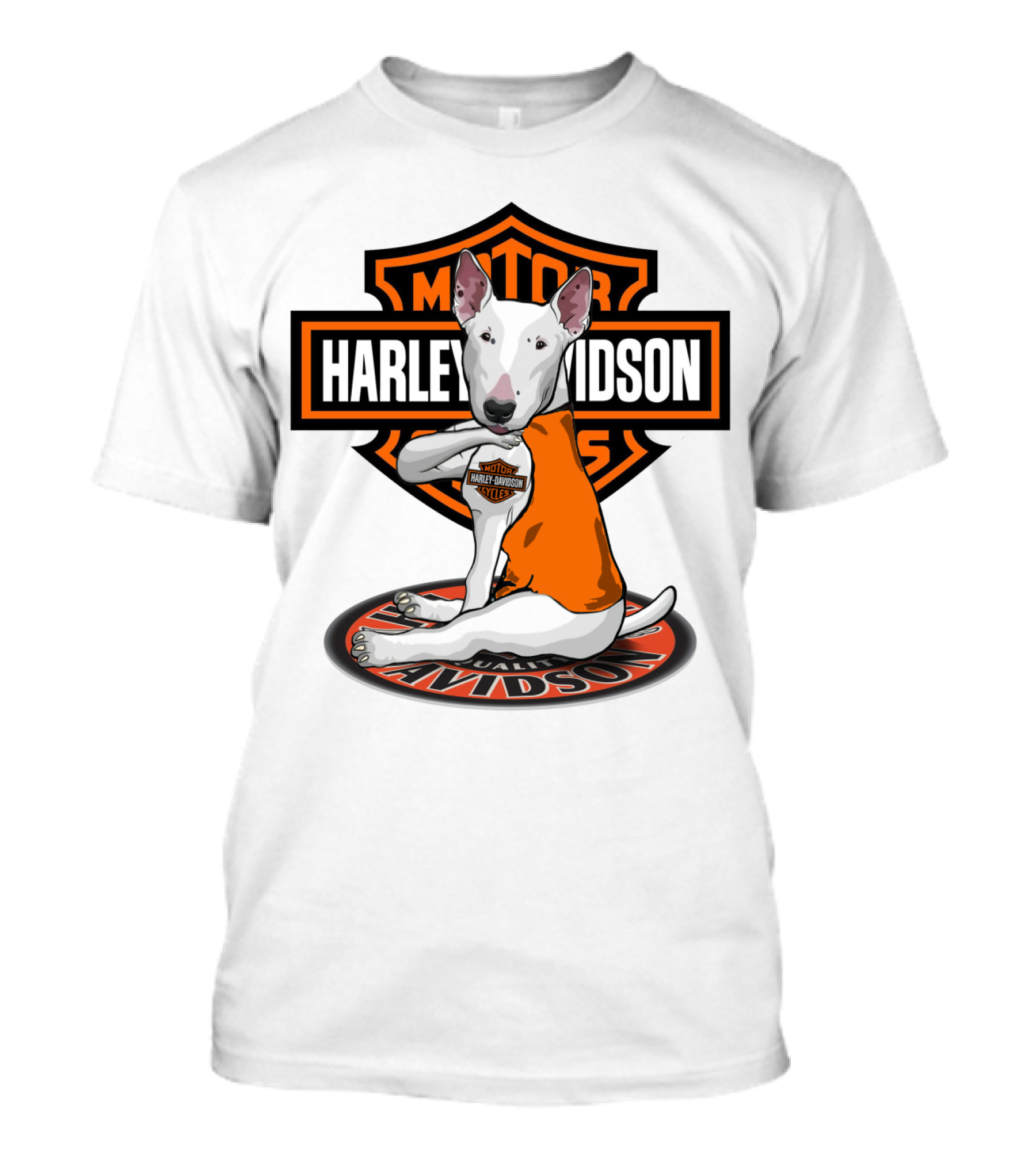 Harley Davidson Bull Terrier Mascot Motorcycles T-Shirt