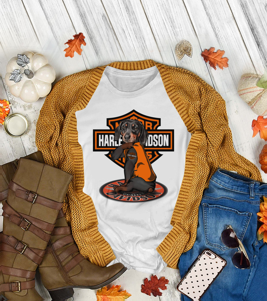 Harley Davidson Motorcycles Dachshund T-Shirt