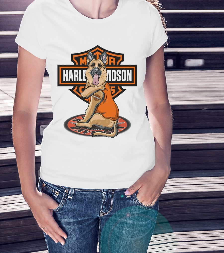 Harley Davidson Motor Cycles German Shepherd T-Shirt