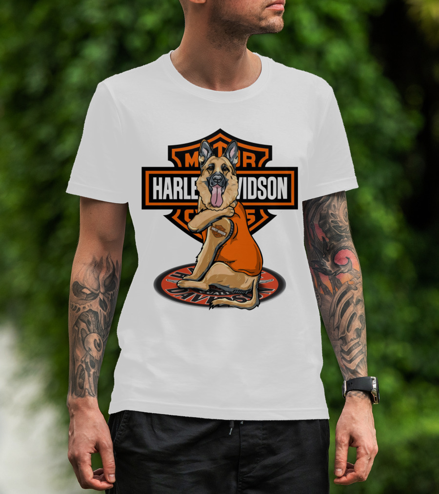 Harley Davidson Motor Cycles German Shepherd T-Shirt