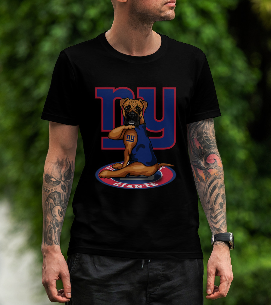 Ny Giants Boxer Dog T-Shirt
