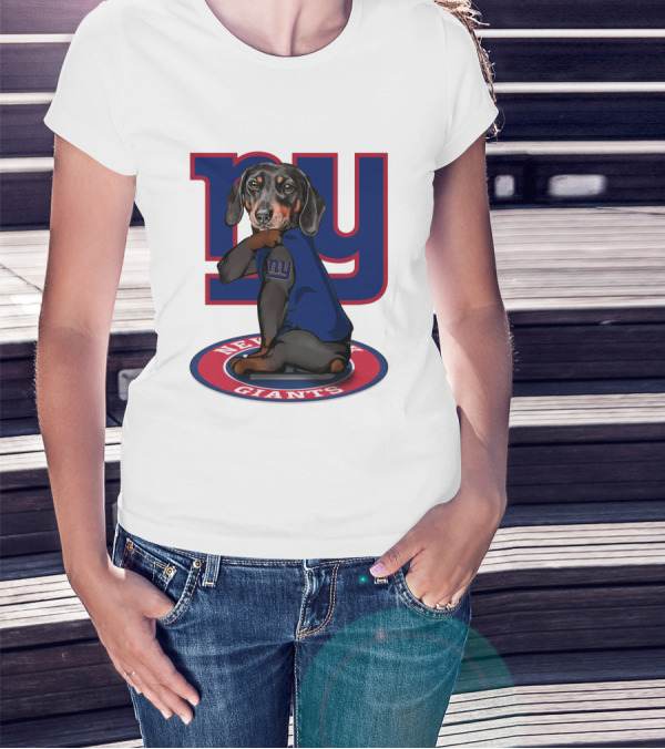 New York Giants Dachshunds NFL Team T-Shirt