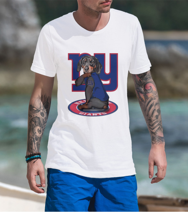 New York Giants Dachshunds NFL Team T-Shirt