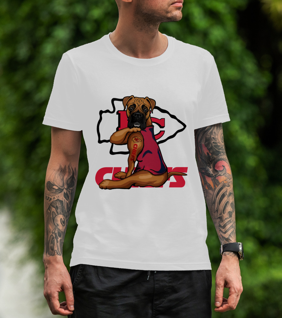 Boxer Nfl Kansas City Chiefs Dog Tattoo T-Shirt