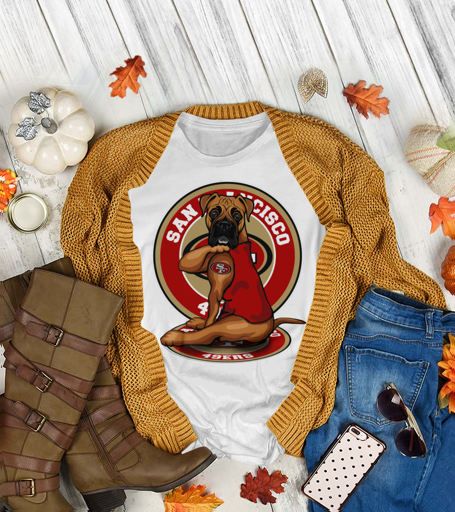 San Francisco 49ers Boxer Dog Nfl Team T-Shirt