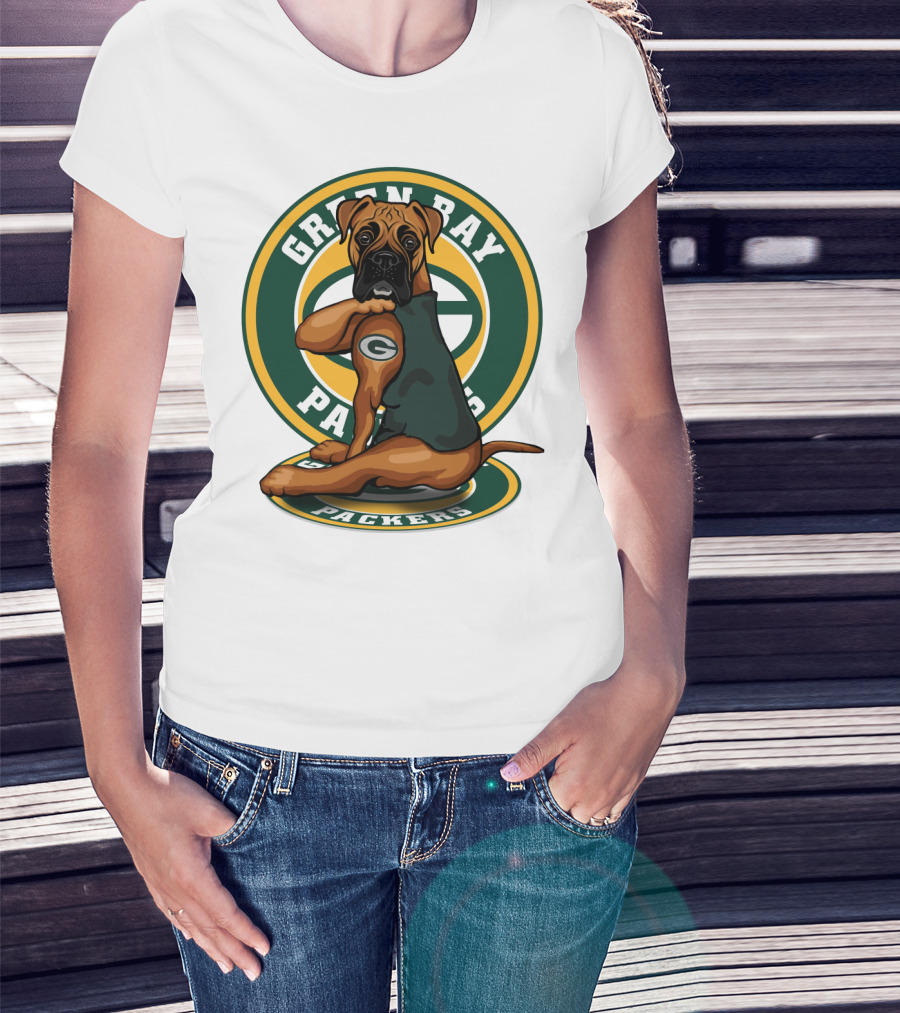 Green Bay Packers Boxer Dog T-Shirt