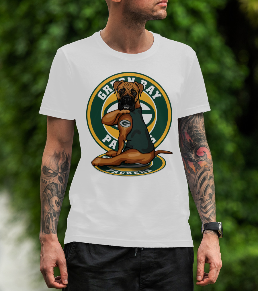 Green Bay Packers Boxer Dog T-Shirt