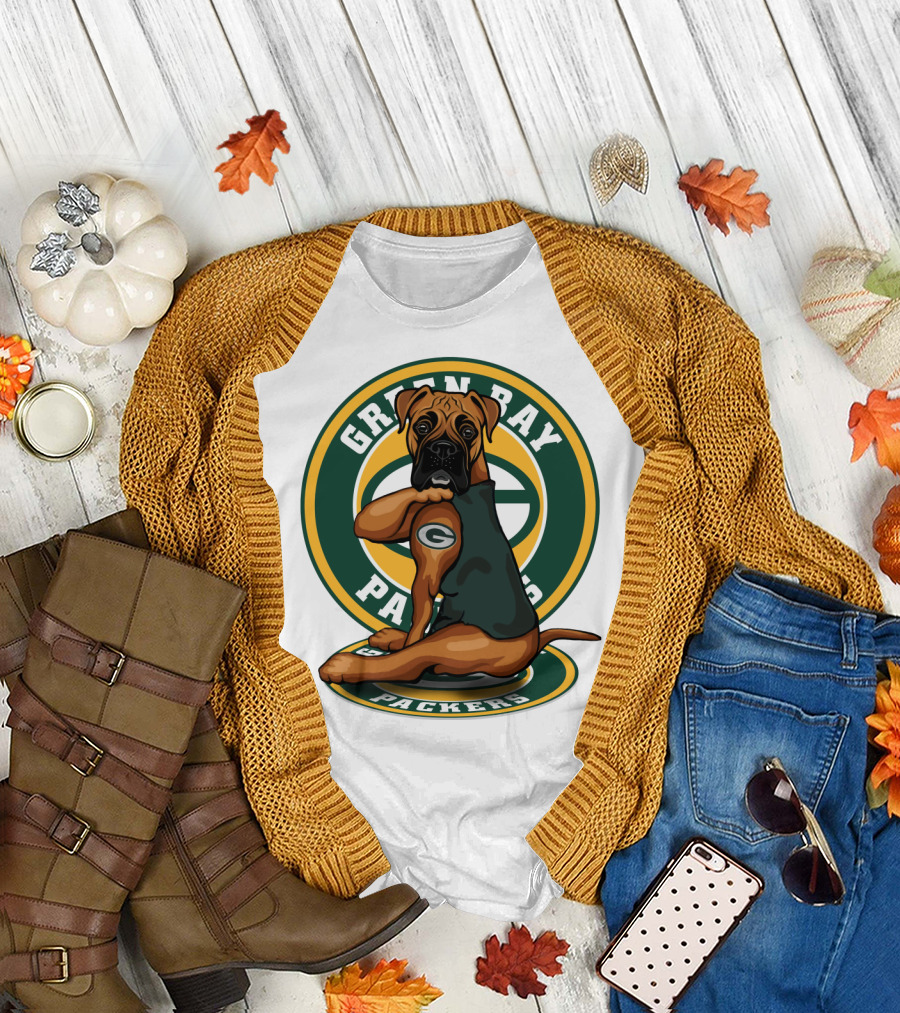 Green Bay Packers Boxer Dog T-Shirt