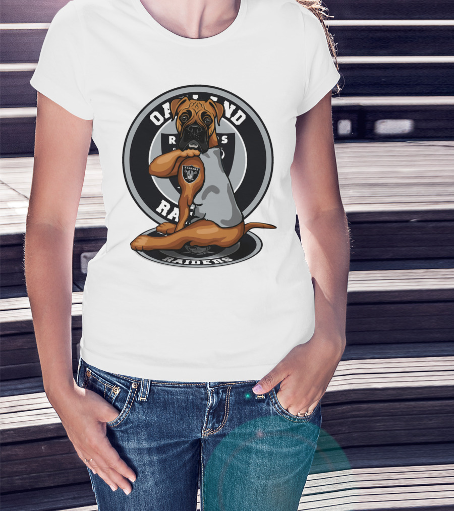 Oakland Raiders Boxer Dog T-Shirt