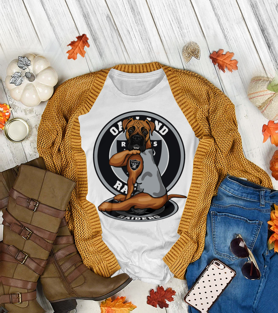 Oakland Raiders Boxer Dog T-Shirt