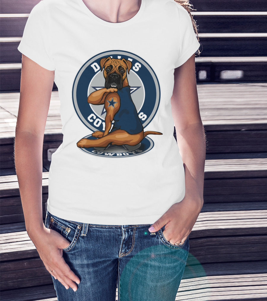 Dallas Cowboys Boxer Dog Star T-Shirt