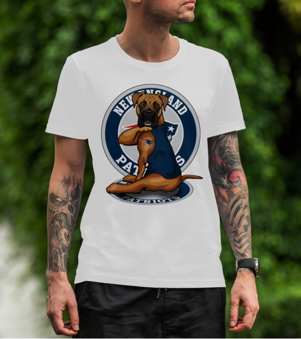 New England Patriots Boxer Dog T-Shirt