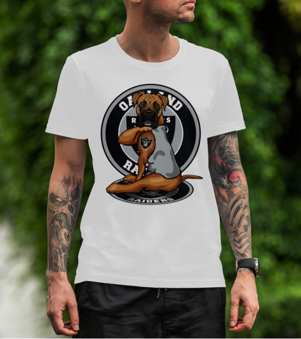 Oakland Raiders Boxer Dog T-Shirt