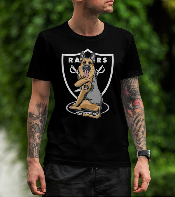 Raiders German Shepherd Shield Badge T-Shirt