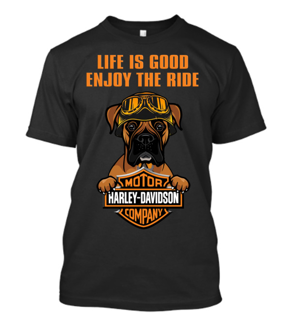Life Is Good Enjoy The Ride Harley Davidson Motor Company Boxer T-Shirt