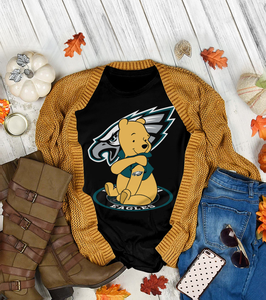 Philadelphia Eagles Pooh Bear Nfl Fan Crossover T-Shirt
