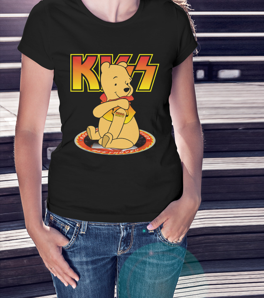 Kiss Pooh Rock And Roll Over T-Shirt