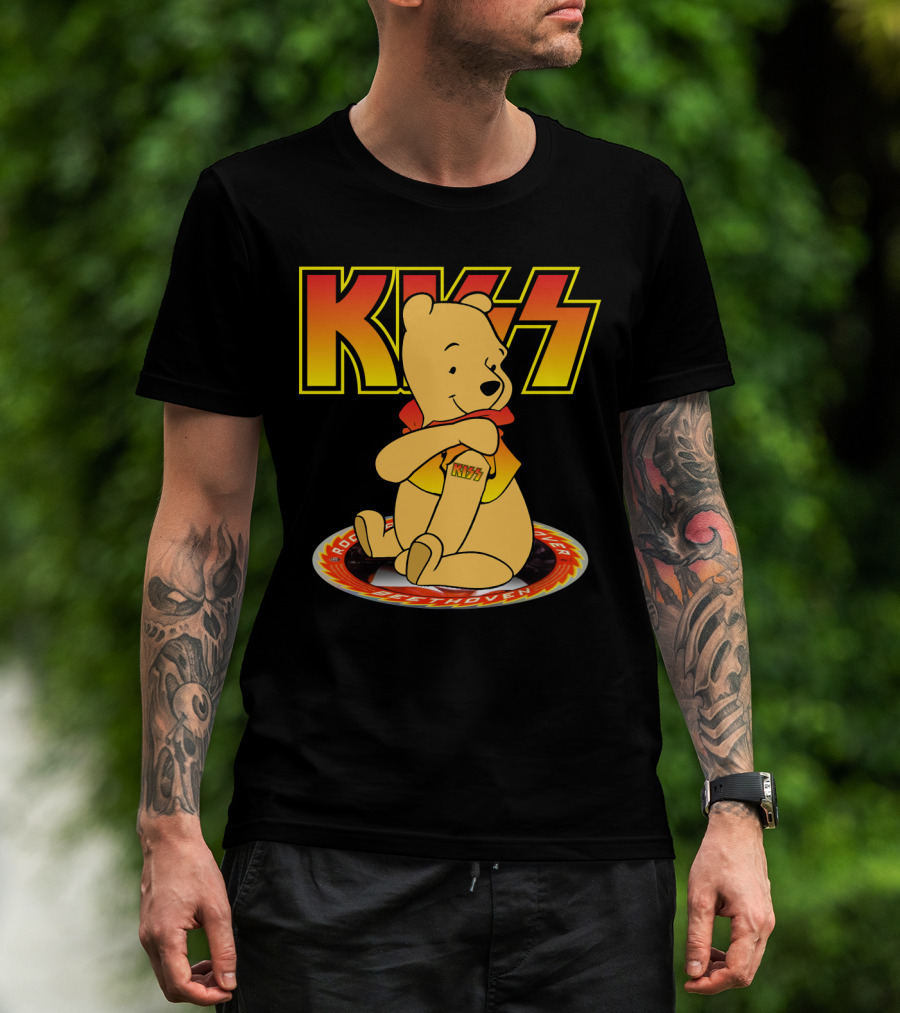 Kiss Pooh Rock And Roll Over T-Shirt