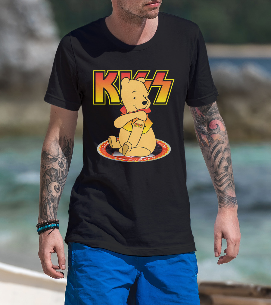 Kiss Pooh Rock And Roll Over T-Shirt