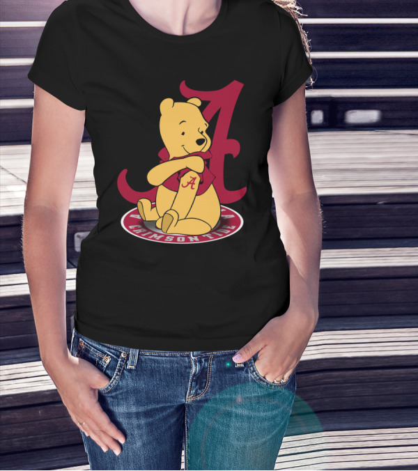 Pooh With Alabama Crimson Tide T-Shirt