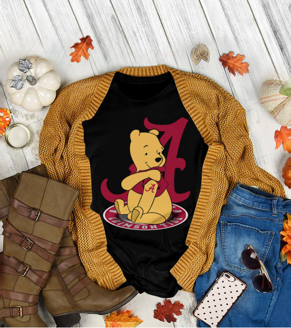 Pooh With Alabama Crimson Tide T-Shirt