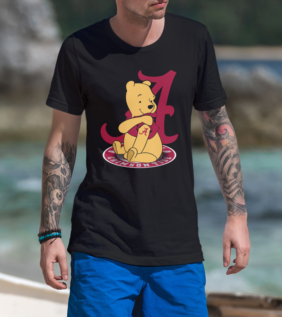 Pooh With Alabama Crimson Tide T-Shirt
