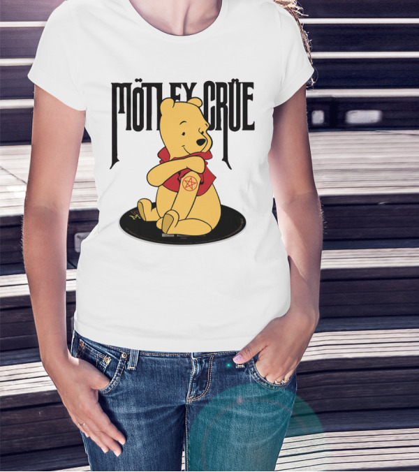 Mötley Crüe Pooh Bear Pentagram Tattoo T-Shirt