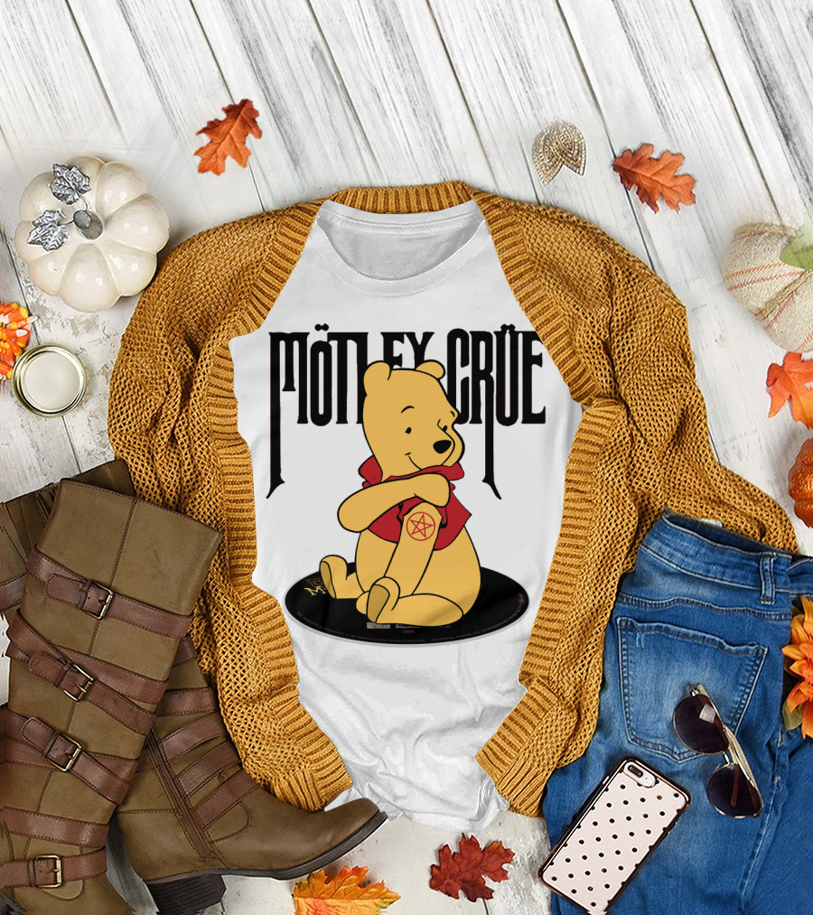 Mötley Crüe Pooh Bear Pentagram Tattoo T-Shirt