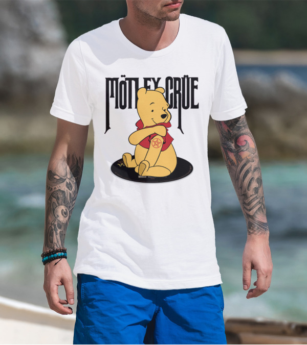 Mötley Crüe Pooh Bear Pentagram Tattoo T-Shirt