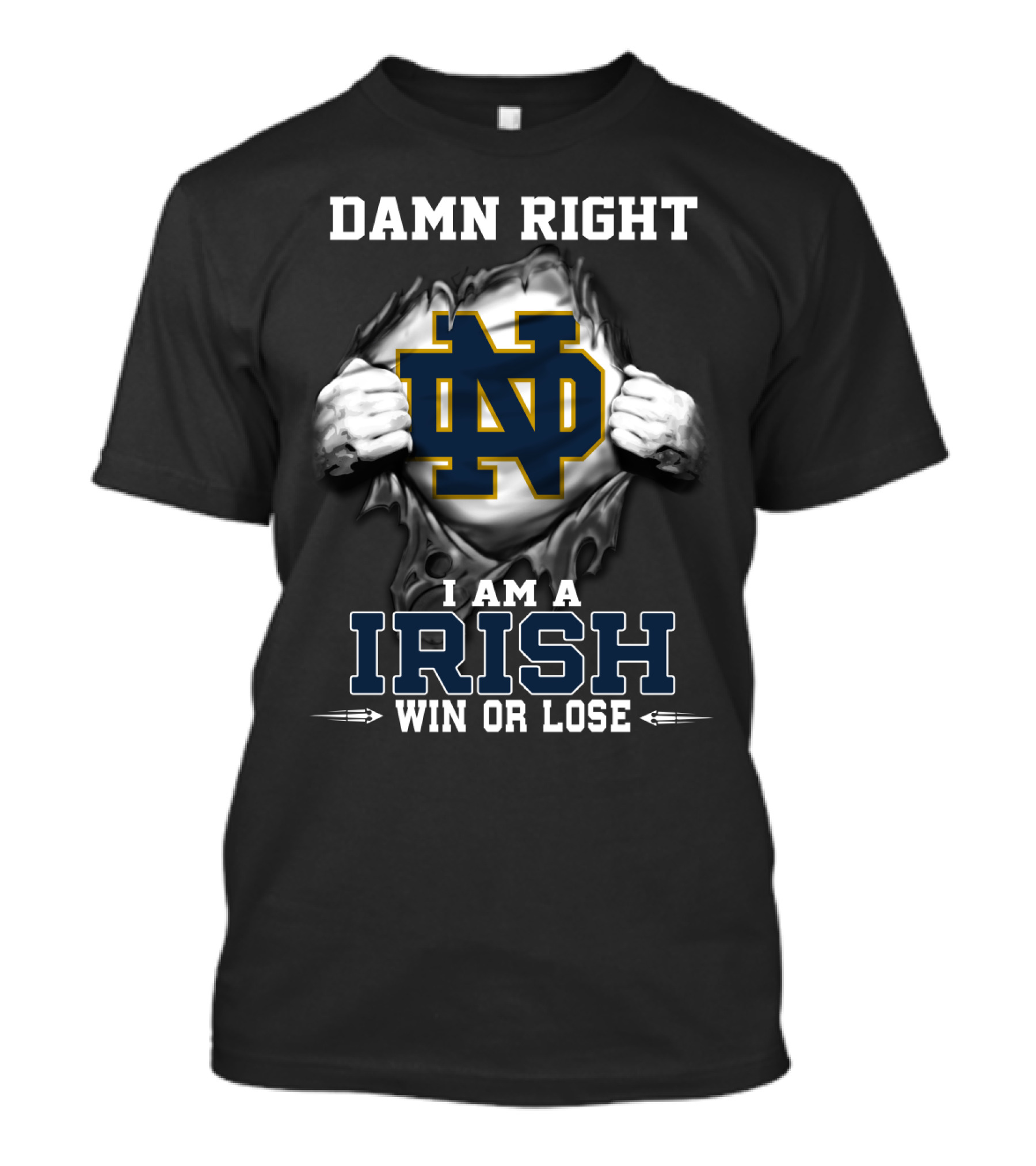 Damn Right I Am A Irish Win Or Lose Nd T-Shirt
