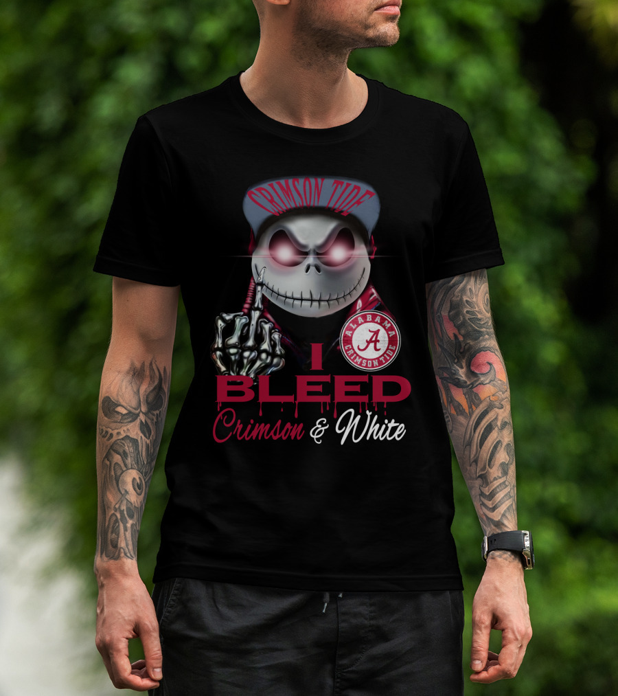 I Bleed Crimson Tide Alabama Crimson & White T-Shirt