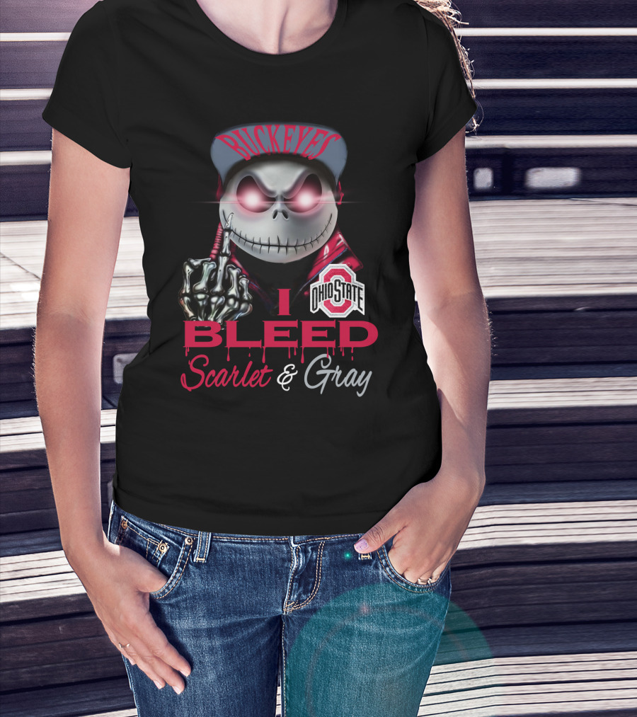 Buckeyes I Bleed Scarlet & Gray Ohio State T-Shirt