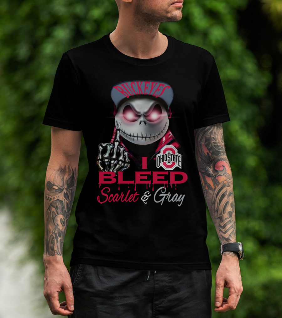 Buckeyes I Bleed Scarlet & Gray Ohio State T-Shirt