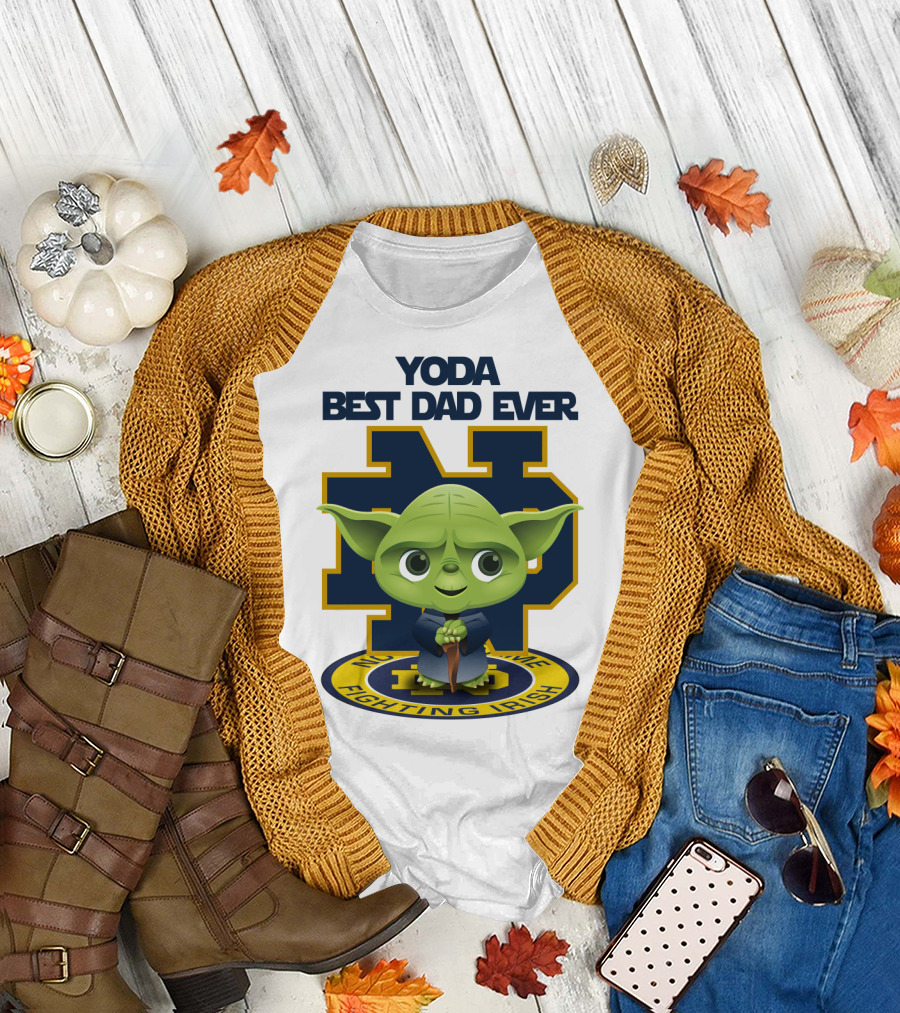 Yoda Best Dad Ever Notre Dame Fighting Irish T-Shirt