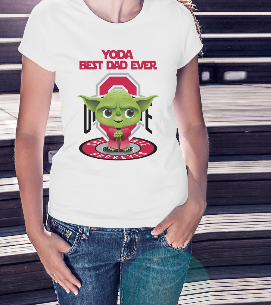 Yoda Best Dad Ever Ohio State Buckeyes T-Shirt