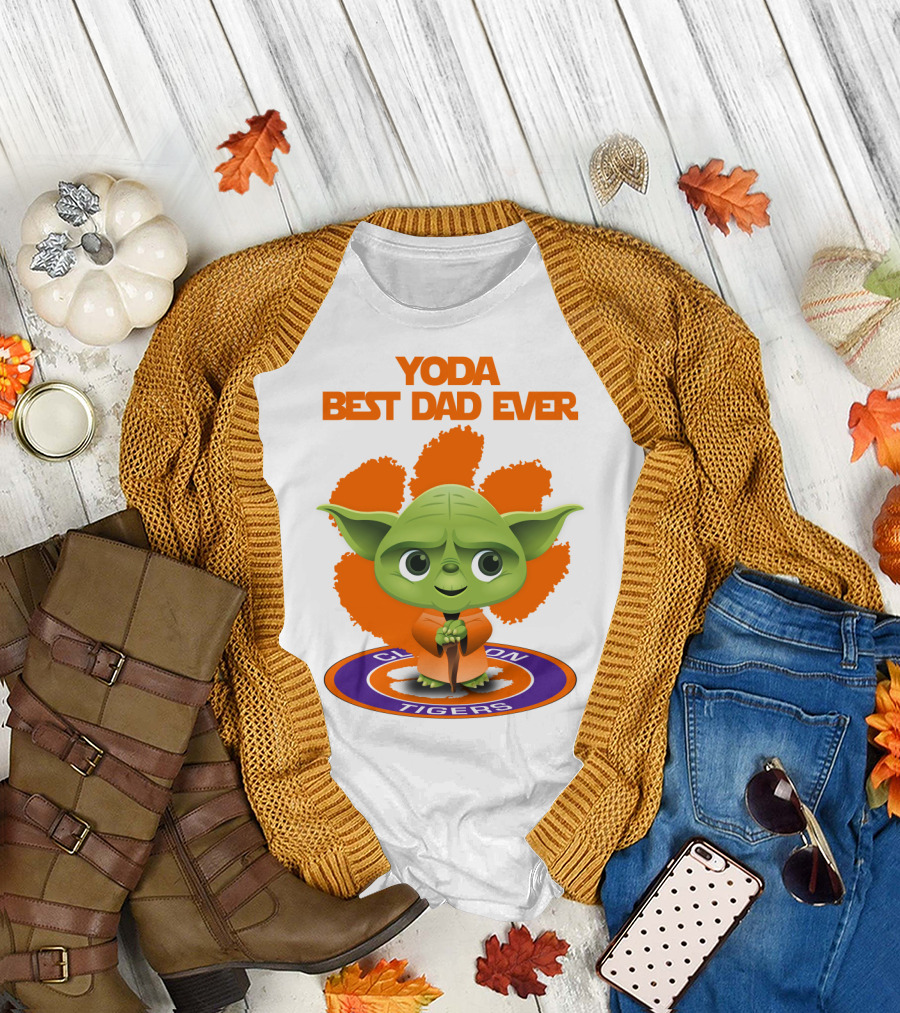 Yoda Best Dad Ever Clemson Tigers T-Shirt