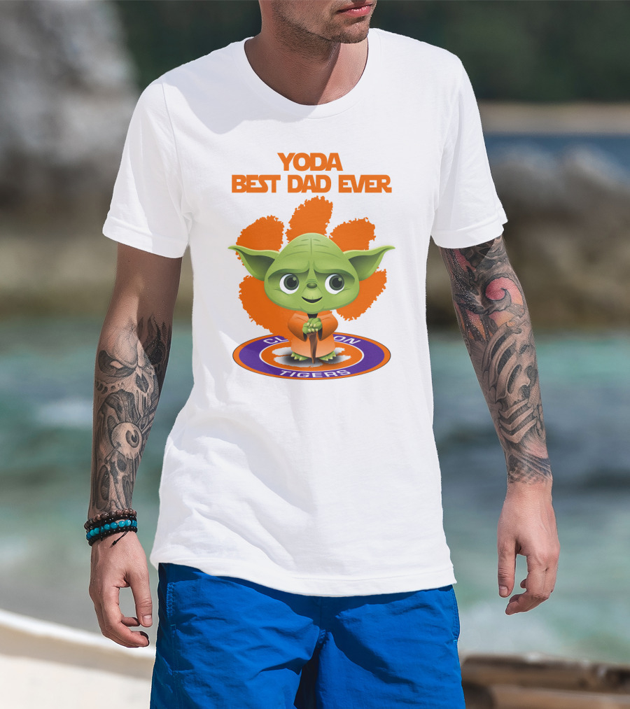 Yoda Best Dad Ever Clemson Tigers T-Shirt