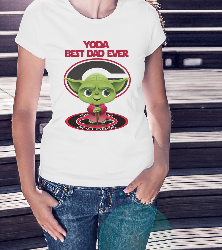 Yoda Best Dad Ever Georgia Bulldogs T-Shirt