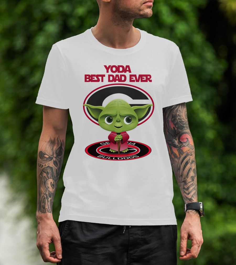 Yoda Best Dad Ever Georgia Bulldogs T-Shirt