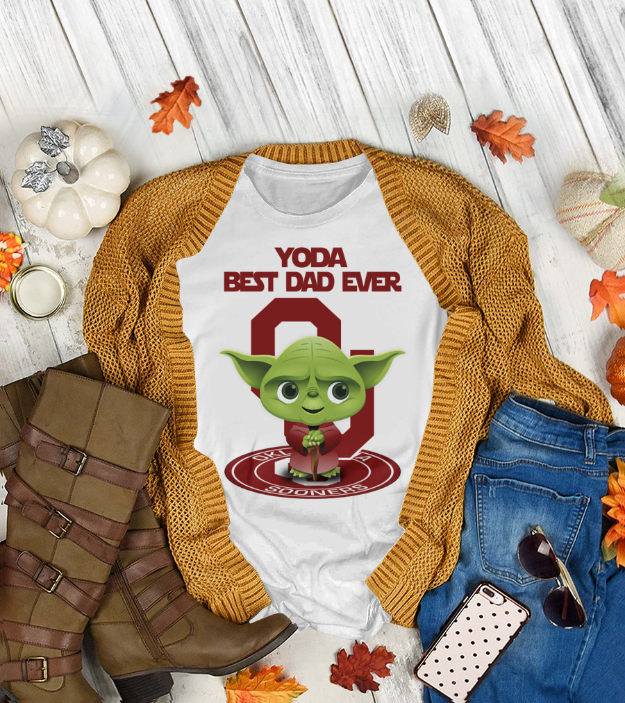 Yoda Best Dad Ever Oklahoma Sooners T-Shirt