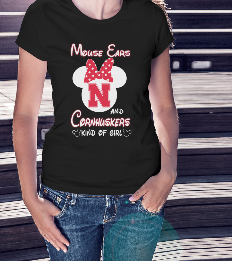 Mouse Ears And Cornhuskers Kind Of Girl Minnie Nebraska T-Shirt
