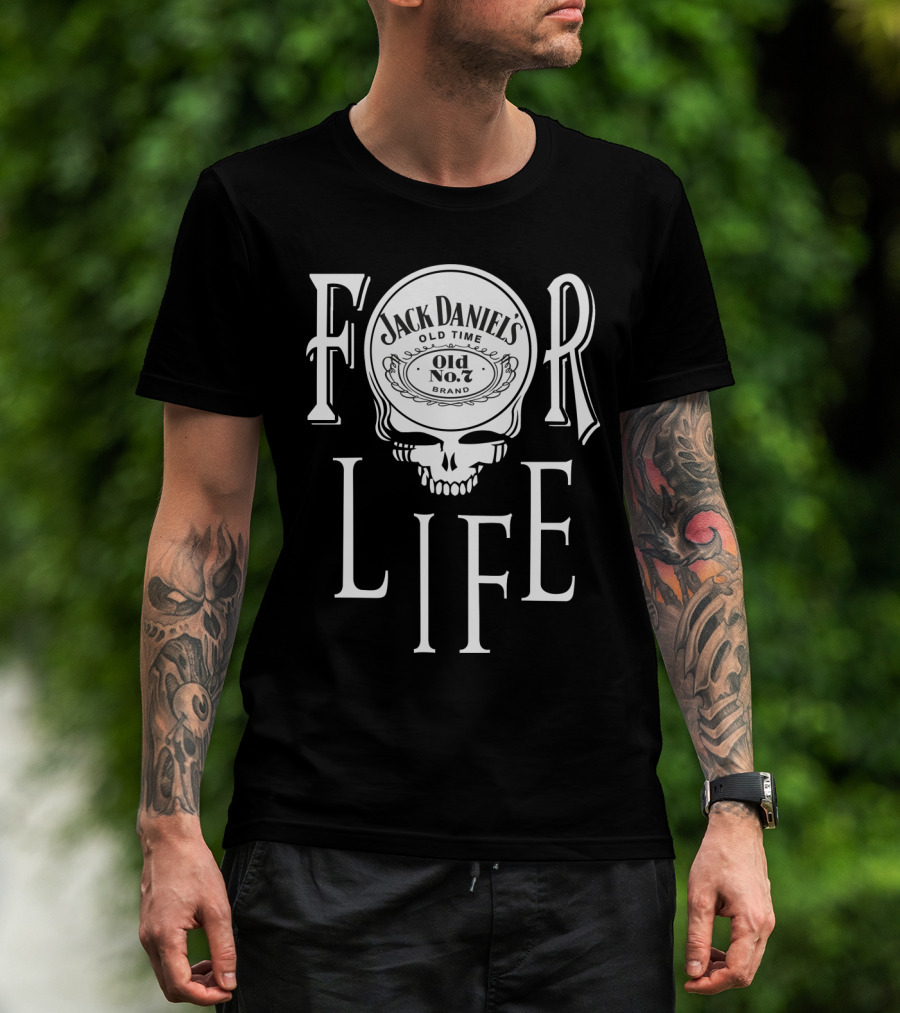 Jack Daniel's Old No. 7 Brand Skull For Life T-Shirt
